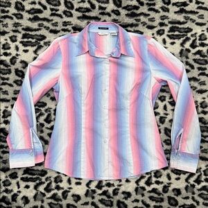 Autograph Pastel Pink Blue Stripe Button-Down Shirt